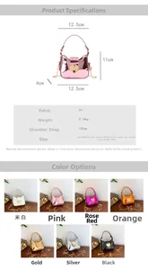 Spécifications de taille et options multicolores pour sac à main laser coeur pour filles