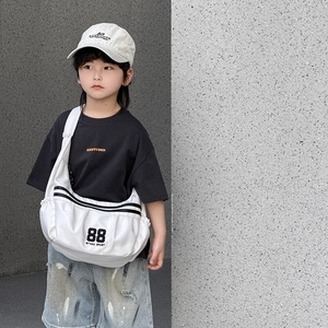 Sac bandoulière blanc sport avec imprimé '88' pour enfants style coréen tendance
