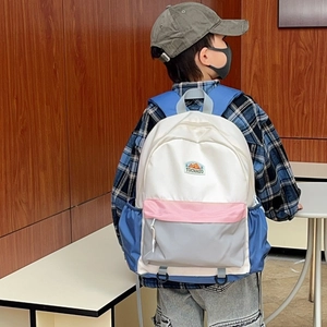 Kids fashion school backpack with colorful contrast design and large storage capacity