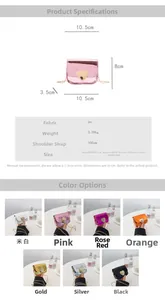Detailed size specifications for mini heart chain bag with polished PU material