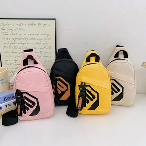 Boys Nylon Chest Bag Trendy Sporty Crossbody For Kids Casual Streetwear With Geometric Pattern And Adjustable Strap