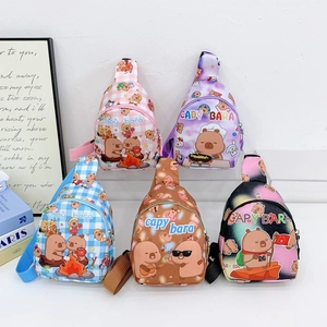 Kinder Cartoon Tierdruck Brusttasche Nylon Verstellbarer Gurt Umhängetasche Für Jungen Mädchen Süße Freizeitgeldbörse