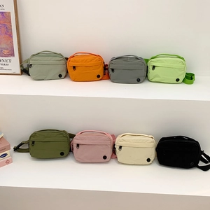 Kids Crossbody Chest Bag Nylon Solid Color Lightweight Casual Streetwear Style Shoulder Bag For Boys Girls Adjustable