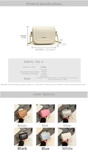 Guide des tailles et options de couleurs pour le mini sac à bandoulière en cuir PU fille