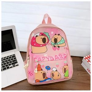 Détails du sac à dos rose pour enfants avec motifs mignons de Capybara de style