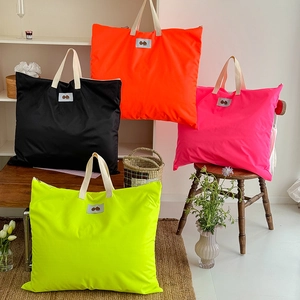 Kids Large Capacity Shoulder Bag Canvas Travel Storage Tote Zipper Cartoon Patch For Boys Girls Kindergarten