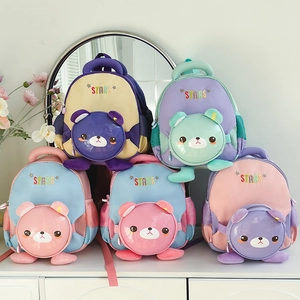 Sac À Dos Enfant Oxford EVA Ours 3D Broderie STARS Couleurs Contrastées Sac École Maternelle Bambin Mignon