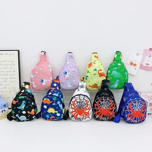 Kids Cartoon Print Chest Bag Nylon Adjustable Strap Mini Crossbody Fanny Pack For Toddler Boys And Girls