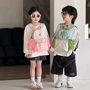 Kids fashion contrast color school backpack for kindergarten and primary students