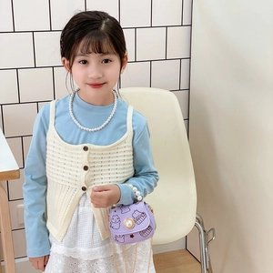 Mini sac bandoulière violet tendance pour filles avec poignée en perles et chaîne chic