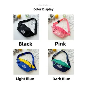 Quatre options de couleurs de sacs de poitrine en toile pour enfants avec sangles réglables
