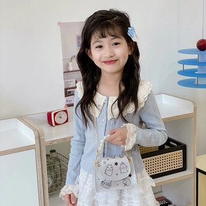 Cute Capybara kids crossbody bag with pearl handle and gold chain strap for girls