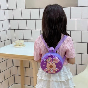 Cute purple Capybara hard shell mini backpack for toddler girls outdoor activities