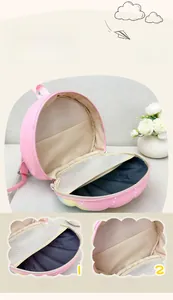 Pink shell backpack featuring multi-layer storage compartments and mesh dividers