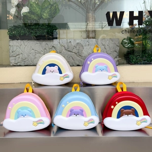 Kids Backpack EVA Oxford Cloth Cartoon Bear Rainbow Cloud Light Up School Bag For Toddlers Preschoolers Cute