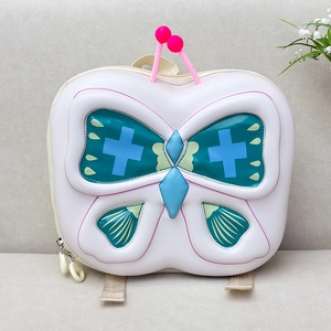 3D butterfly cartoon toddler backpack with lightweight hardshell design in pink and blue
