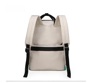 Detail view of the backpack back showing adjustable straps and luggage trolley strap