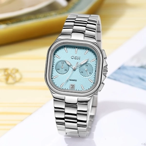Women Quartz Watch Multifunction Square Dial Stainless Steel Band Date Display Business Luxury Fashion Wristwatch