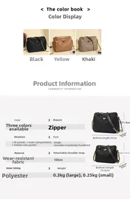 Tableau des tailles pour sacs bandoulière matelassés avec dimensions détaillées