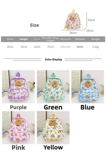 Guide des tailles du sac à dos Capybara pour enfants avec dimensions et nylon léger