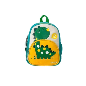 Cute cartoon dinosaur toddler backpack in yellow and green for preschool kids