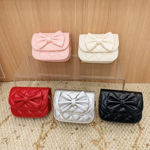 Sac À Bandoulière Matelassé À Nœud Pour Enfants Filles Cuir PU Chaîne En Métal Mini Sac À Main Mode Douce Pour Tout-Petit