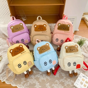 Cartoon Bear House Shape Kids Backpack Breathable Composite Cloth Toddler Kindergarten School Bag For Boys Girls Cute