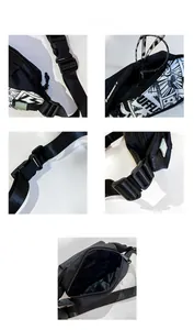Détails du sac de poitrine noir pour enfants avec imprimé BD et boucle de réglage robuste