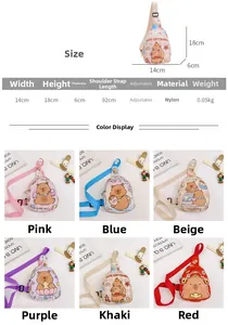 Tableau des tailles détaillé et dimensions du sac de poitrine en nylon pour enfants