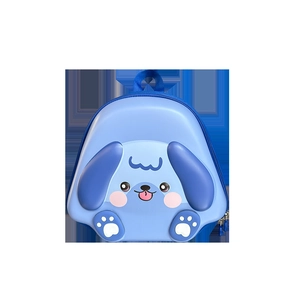 Blue toddler hardshell backpack with cute cartoon dog design and soft long ears for kids
