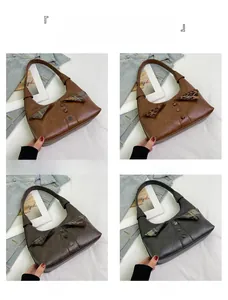 Detailed grid showing vintage underarm bags in brown plaid, leopard, and solid faux leather