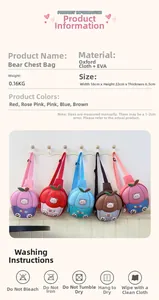 Détails du sac de poitrine ours en EVA léger dimensions et tissu Oxford résistant à l'eau