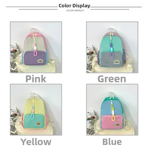 Color options of large capacity kids backpacks with vibrant patchwork designs