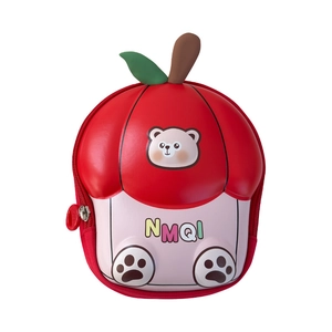 Sac de poitrine pour enfants en forme de pomme avec motif d'ours et fermeture éclair