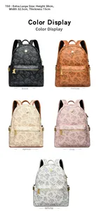 Grille de sacs à dos avec imprimé ours en noir, marron, beige, rose et blanc cassé
