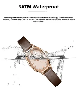 Close-up of GEDI oval watch in water showing its 3ATM water resistance capability