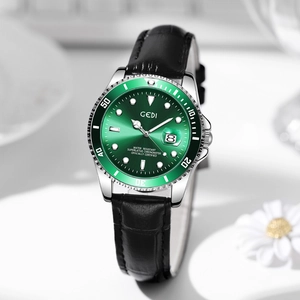 Damen Quarzuhr Legierungsgehäuse Lederarmband Wasserdicht Leuchtend Kalender Business Mode Elegante Armbanduhr