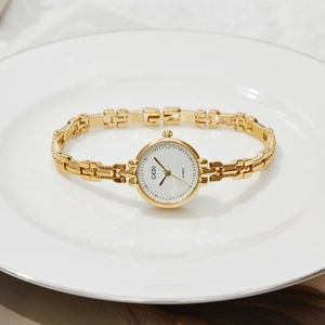 Elegante Orologio Al Quarzo Da Donna Bracciale A Catena In Lega Vintage Quadrante Con Strass Impermeabile Moda