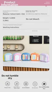Vue détaillée du sac à dos pour enfants de 28,5x25x9cm en forme de TV en cinq couleurs