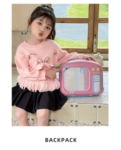 Détails du sac à dos rose pour enfants en forme de TV avec des motifs de dessin animé