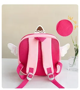 Breathable honeycomb mesh back on pink kids backpack for maximum carrying comfort