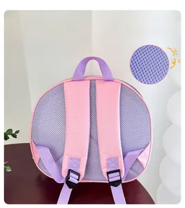 Breathable honeycomb mesh padding and adjustable straps on pink rocket backpack