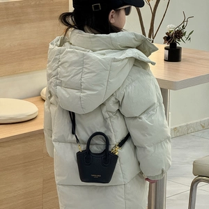 Child chic crossbody bag with gold Fashion & Bags lettering on cream puffer jacket coat