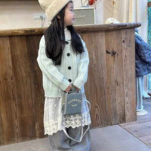Toddler fashion crossbody mini bag with TOCHASO CUTE letter print for kids