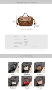 Detailed dimension guide and specifications for the vintage oily leather mini crossbody bag