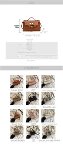 Tableau détaillé des tailles et dimensions du mini sac à main en cuir PU