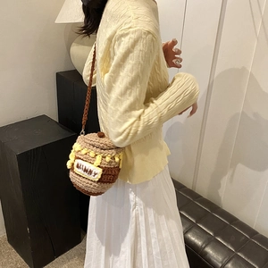Sac bandoulière pot de miel au crochet fait main avec broderie HUNNY pour femme