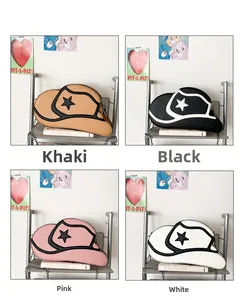 Cowboy hat shaped crossbody bags in khaki black pink and white with metal chain straps