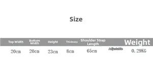 Size chart for kids bear backpack with 23cm height and 65cm adjustable strap