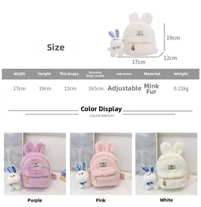 Tableau des tailles et spécifications détaillées du sac à dos peluche lapin enfant